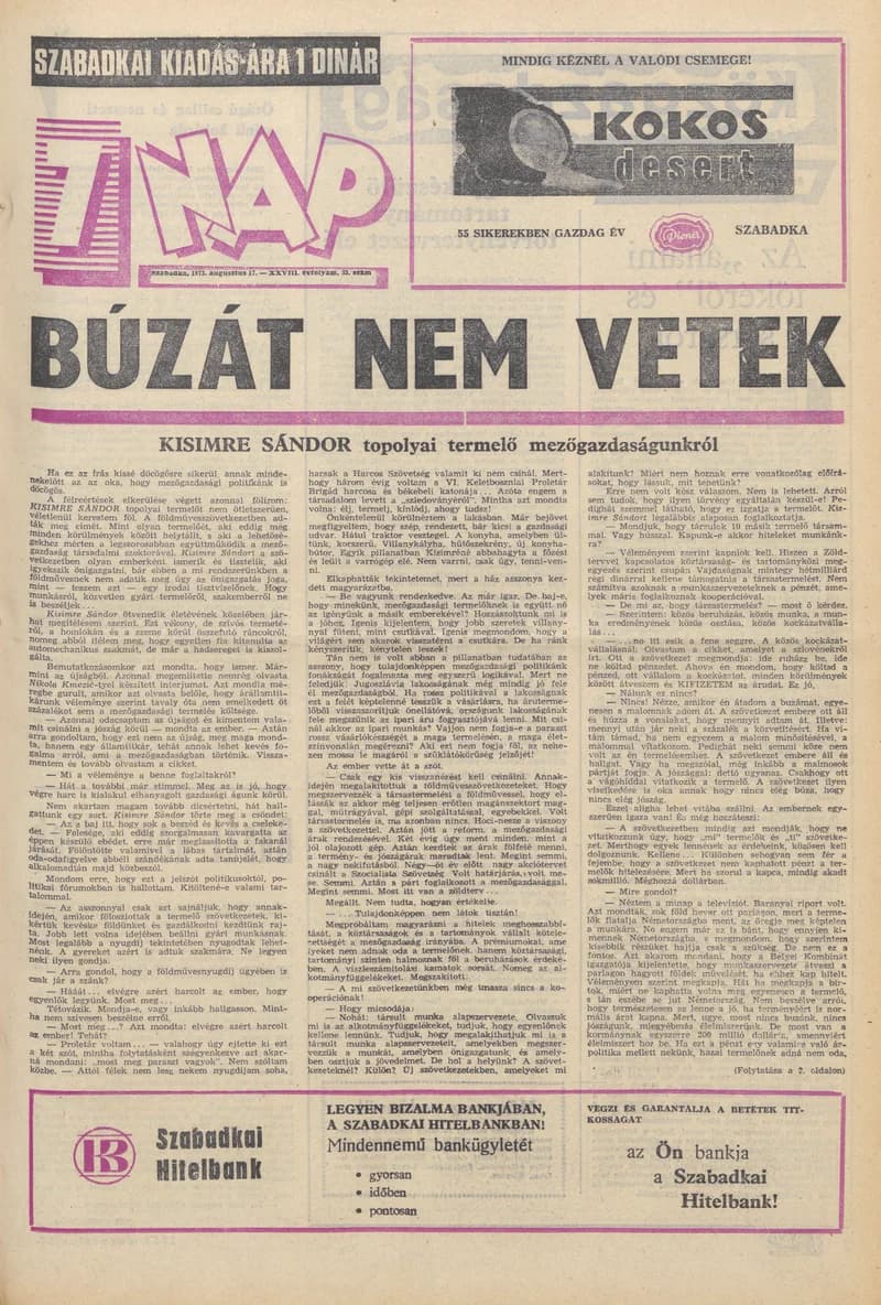7 Nap, 28. évf. 1973. augusztus 17. 33. sz. 1–28. oldal