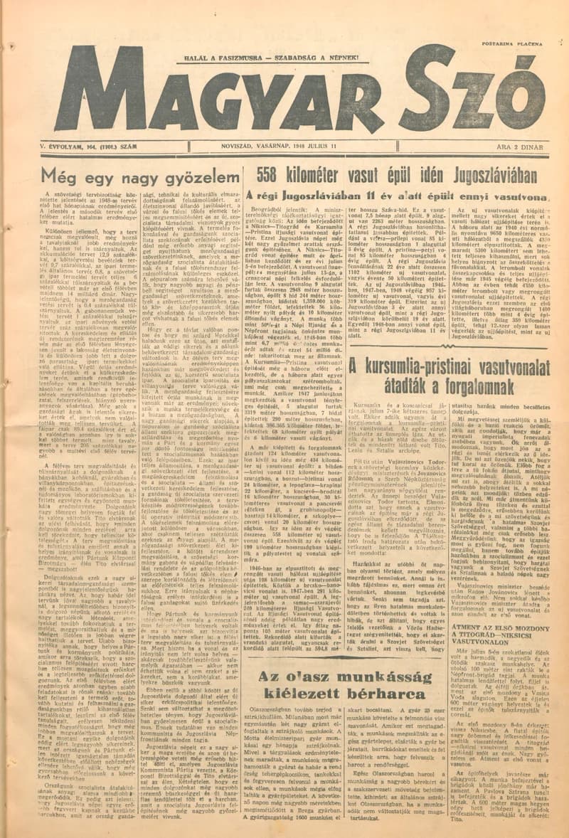 Magyar Szó, 5. évf. 1948. július 11. 42. sz. 1–4. oldal