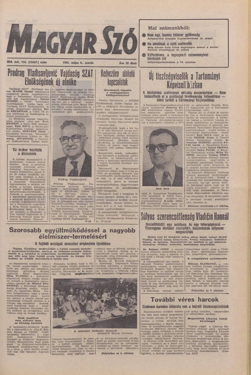 Magyar Szó, 42. évf. 1985. május 8. 124. sz. 1–16. oldal