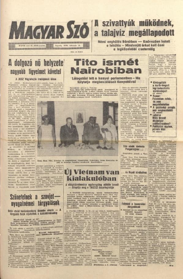 Magyar Szó, 27. évf. 1970. február 18. 47. sz. 1–16. oldal