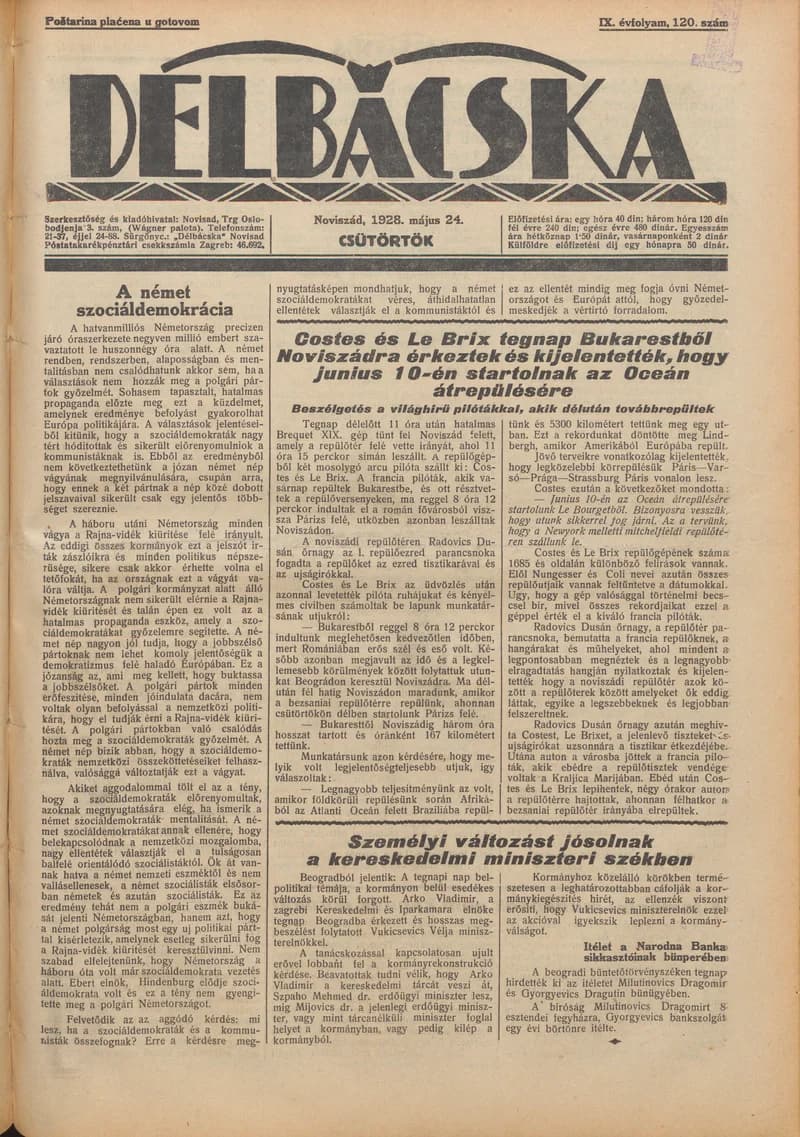 Délbácska, 9. évf. 1928. május 24. 120. sz.