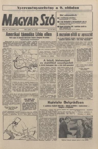 Magyar Szó, 43. évf. 1986. április 16. 104. sz. 1–16. oldal