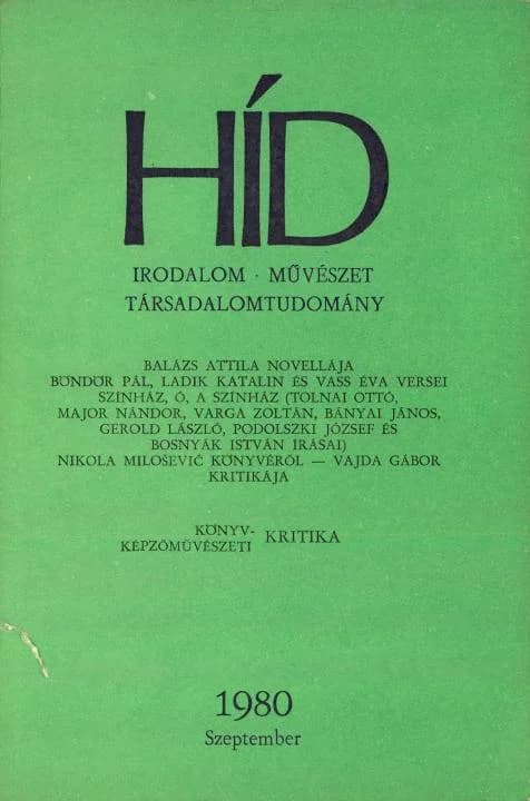 Híd, 44. évf. 1980. szeptember. 9. sz. 1009–1152. oldal