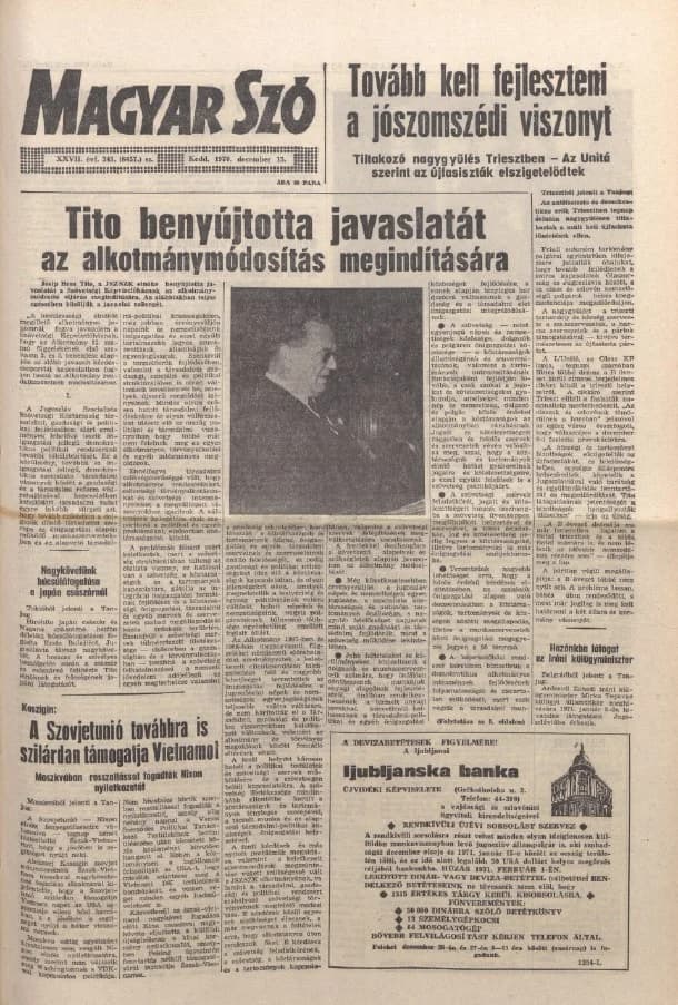 Magyar Szó, 27. évf. 1970. december 15. 343. sz. 1–16. oldal