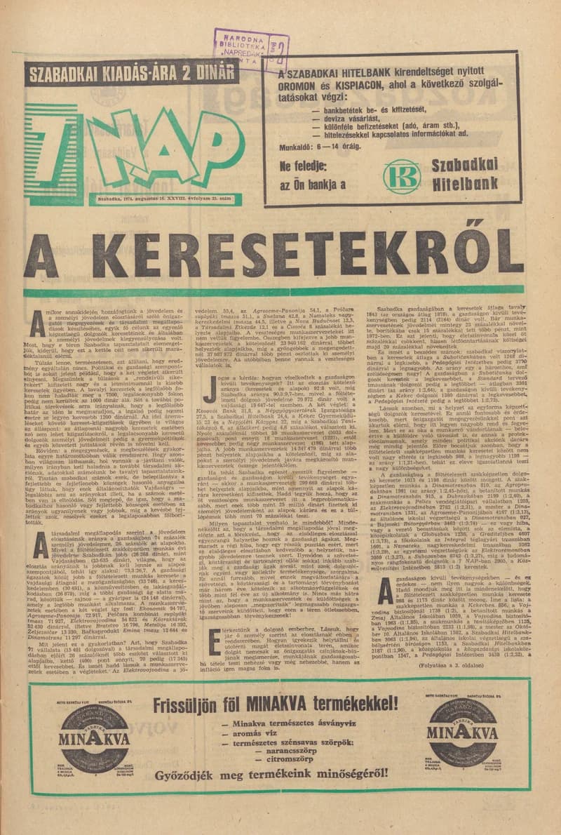 7 Nap, 29. évf. 1974. augusztus 16. 33. sz. 1–28. oldal