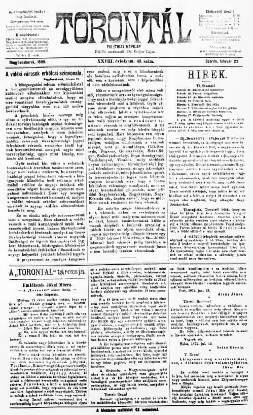 Torontál, 28. évf. 1899. február 22. 43. sz.