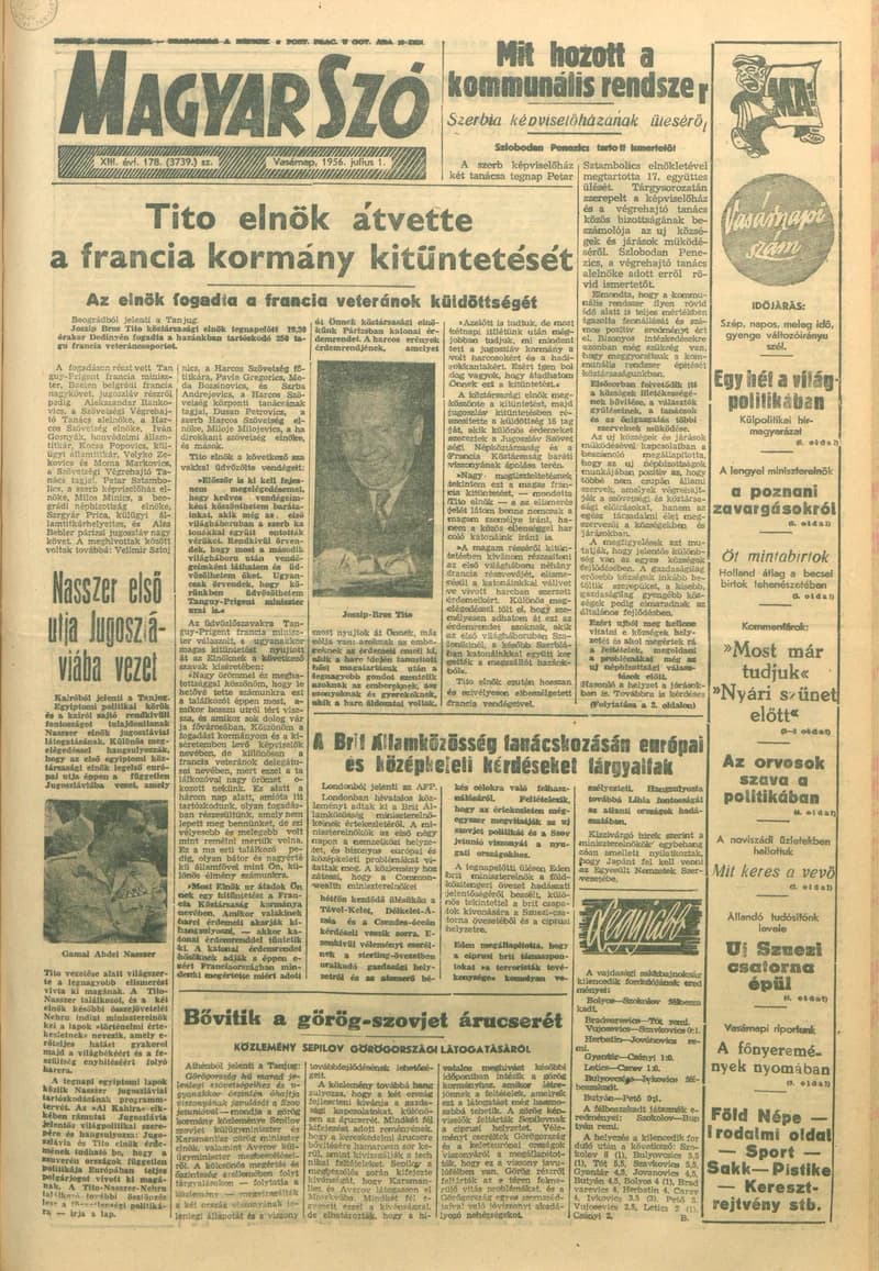 Magyar Szó, 13. évf. 1956. július 1. 178. sz. 1–20. oldal