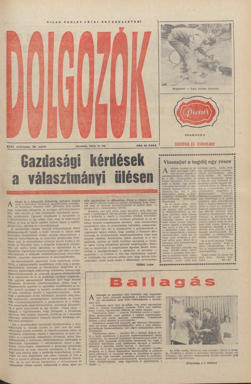 Dolgozók, 27. évf. 1973. május 18. 20. sz.
