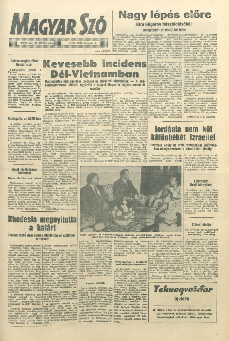 Magyar Szó, 30. évf. 1973. február 5. 34. sz. 1–10. oldal