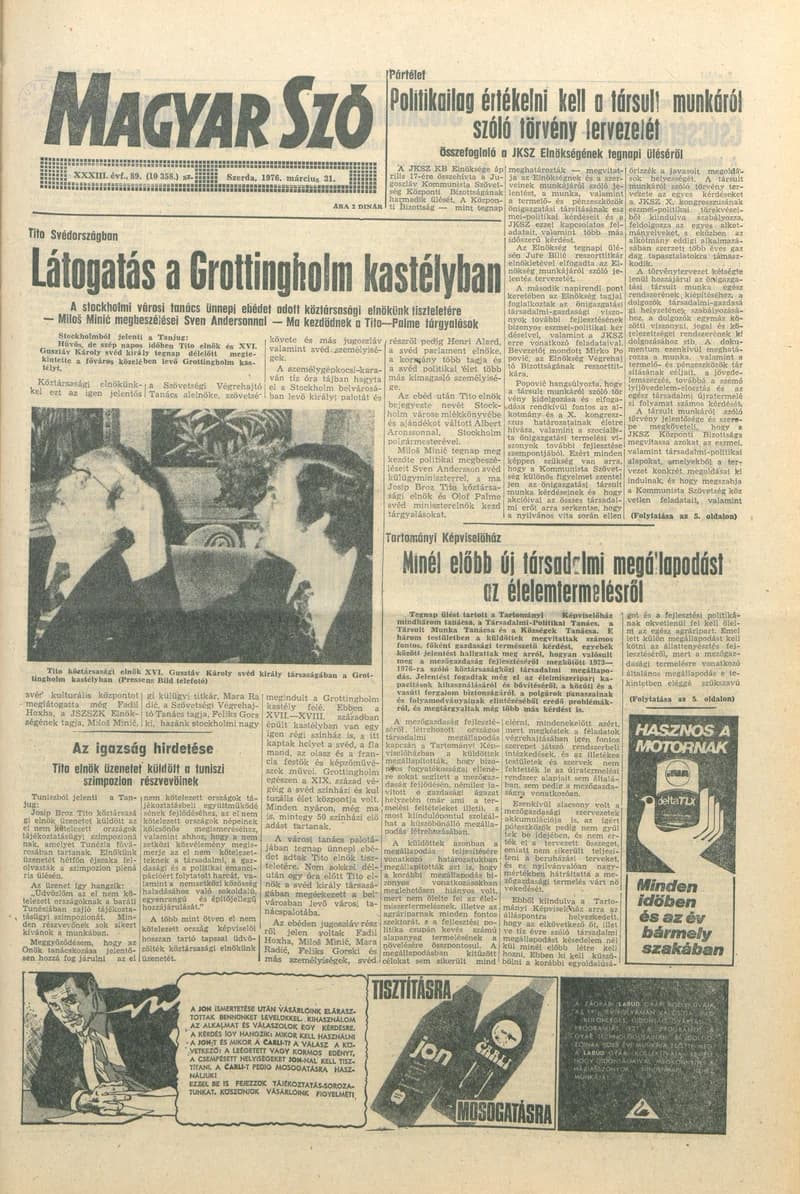 Magyar Szó, 33. évf. 1976. március 31. 89. sz. 1–20. oldal