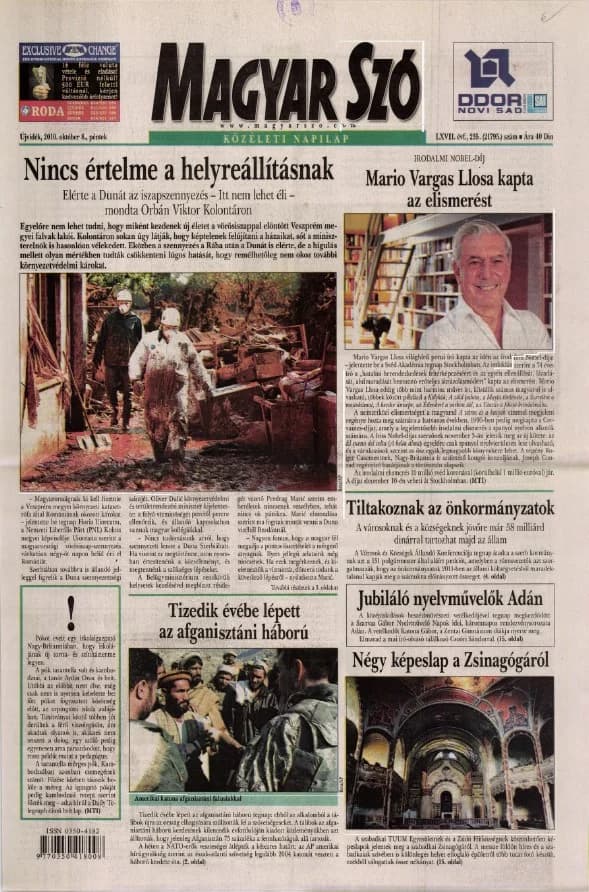Magyar Szó, 67. évf. 2010. október 8. 235. sz. 1–20. oldal