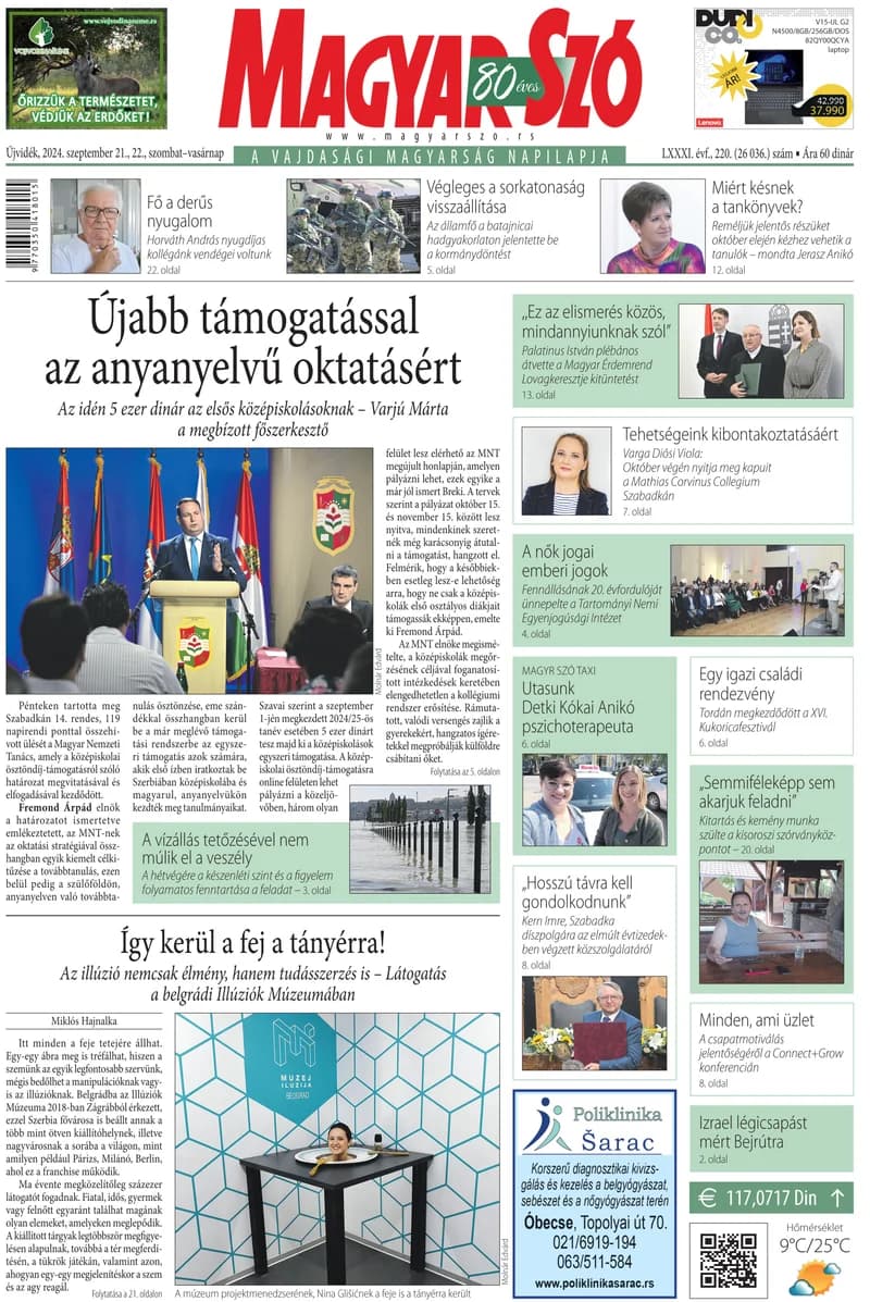 Magyar Szó, 81. évf. 2024. szeptember 21. – 22. 220. sz. 1–32. oldal