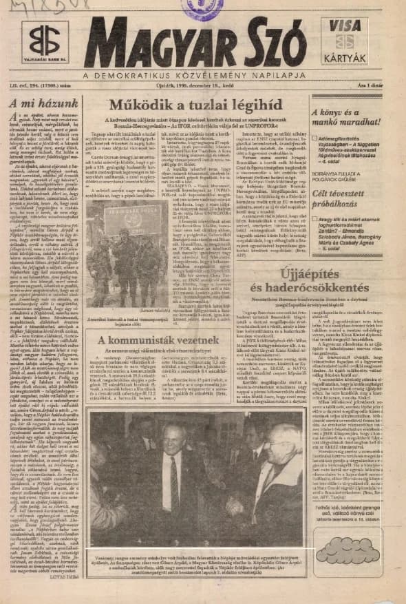 Magyar Szó, 52. évf. 1995. december 19. 294. sz. 1–16. oldal