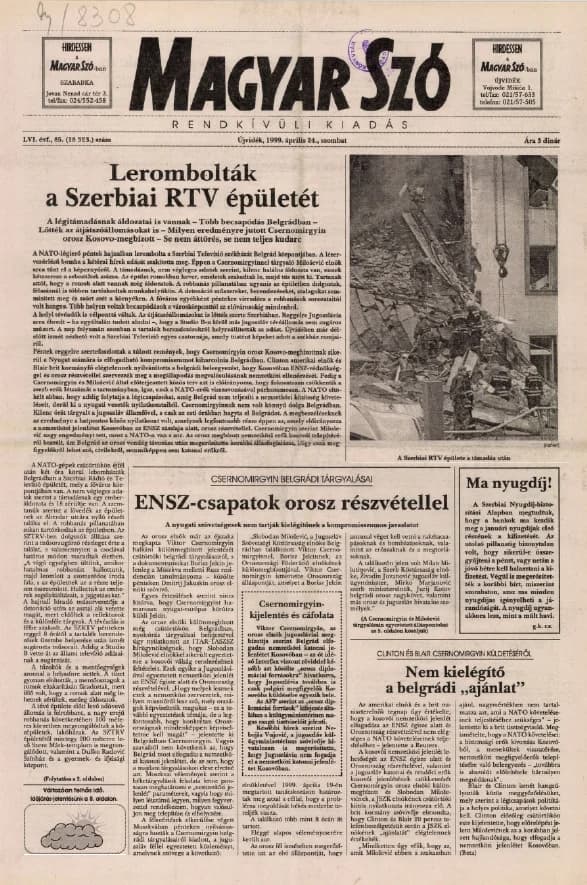 Magyar Szó, 56. évf. 1999. április 24. 85. sz. 1–8. oldal