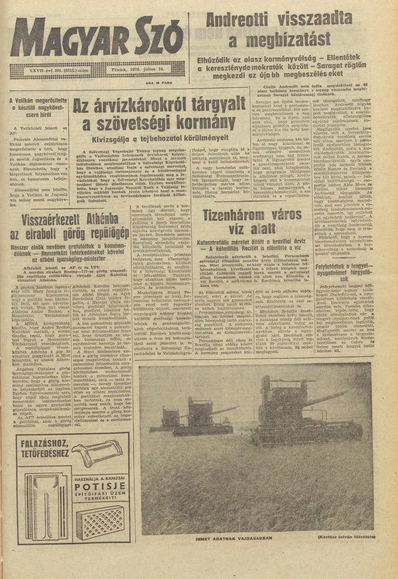 Magyar Szó, 27. évf. 1970. július 24. 201. sz. 1–12. oldal
