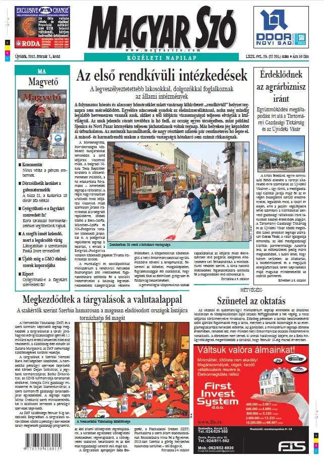 Magyar Szó, 69. évf. 2012. február 7. 29. sz. 1–20. oldal