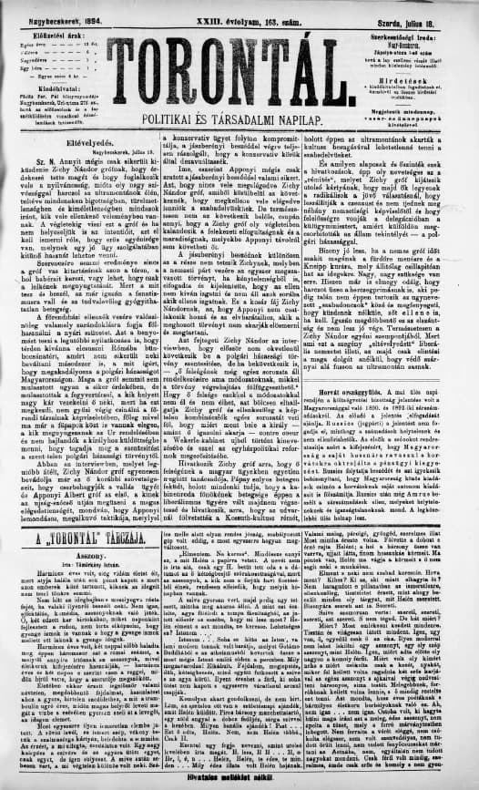 Torontál, 23. évf. 1894. július 18. 163. sz.