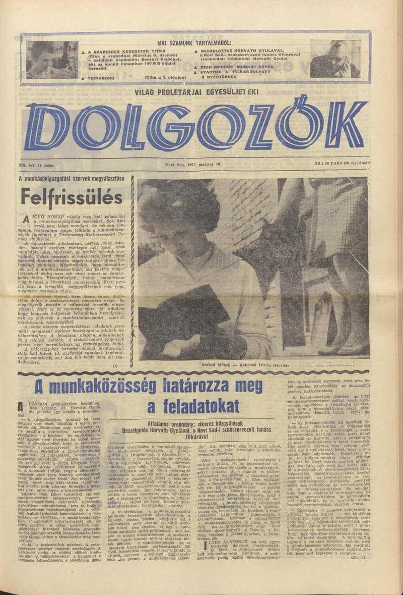 Dolgozók, 21. évf. 1967. március 10. 11. sz.