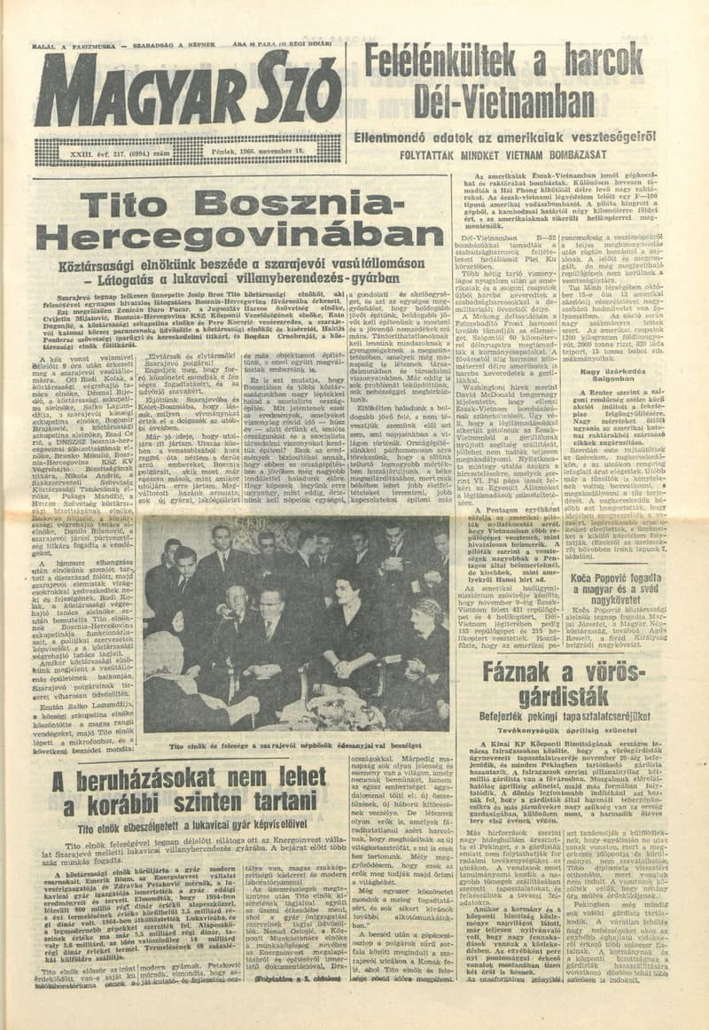 Magyar Szó, 23. évf. 1966. november 18. 317. sz.