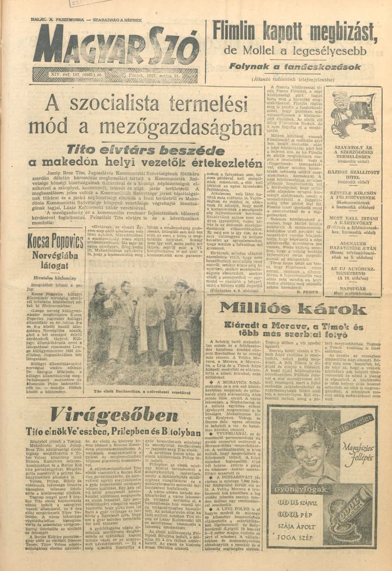 Magyar Szó, 14. évf. 1957. május 31. 147. sz. 1–10. oldal