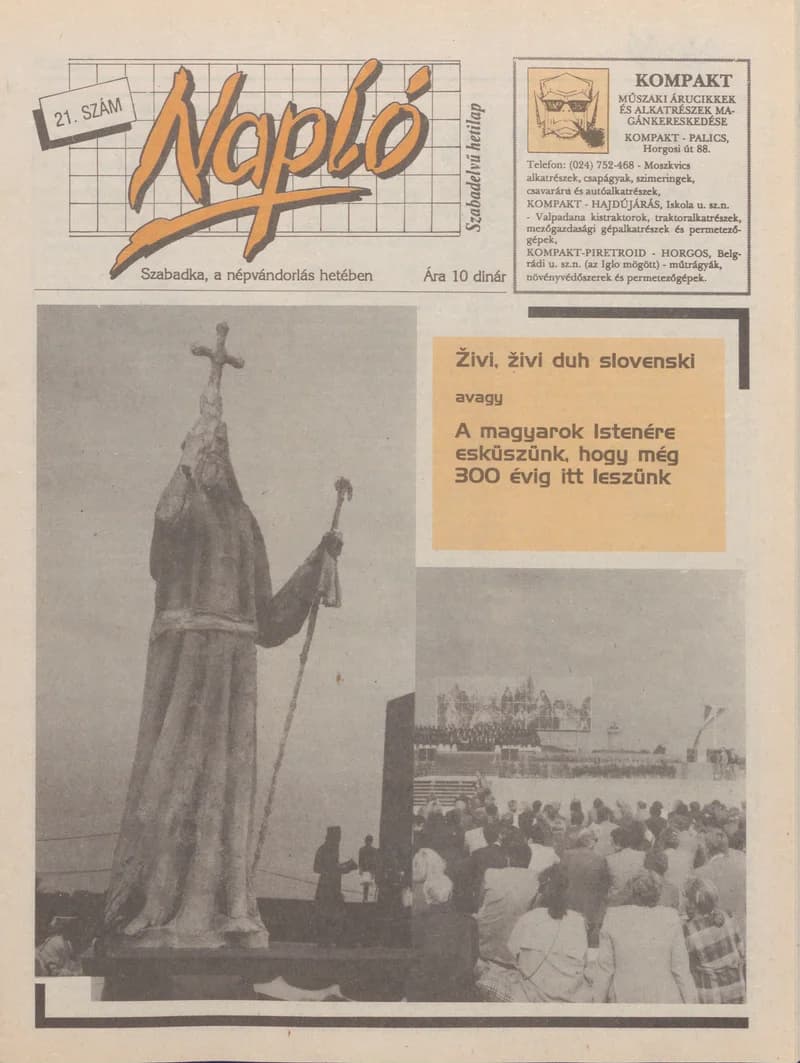 Napló - Szabadelvű hetilap, 1. évf. 1990. szeptember 26. 21. sz.