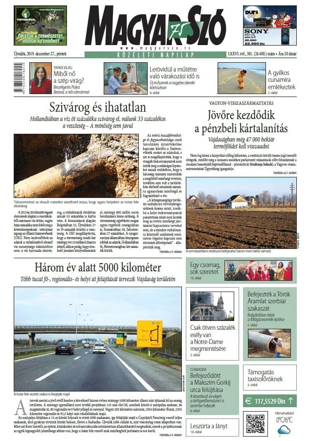 Magyar Szó, 76. évf. 2019. december 27. 301. sz. 1–16. oldal