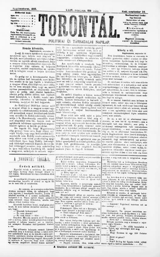 Torontál, 24. évf. 1895. szeptember 24. 219. sz.