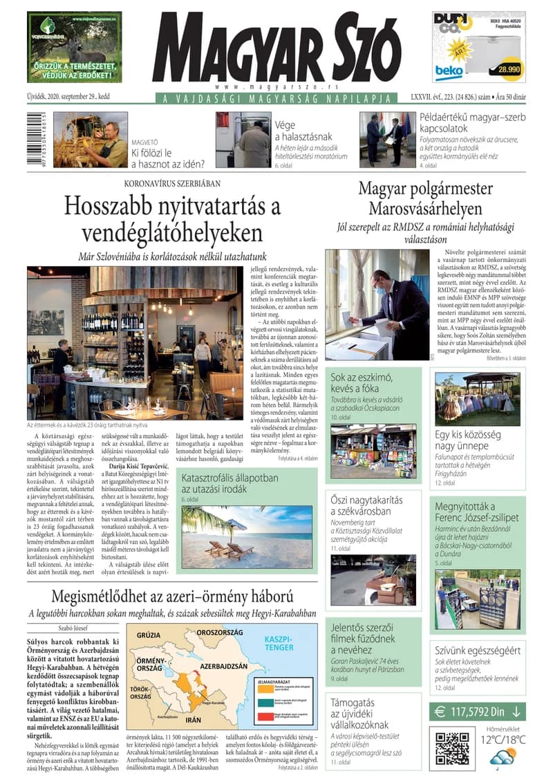 Magyar Szó, 77. évf. 2020. szeptember 29. 223. sz. 1–20. oldal