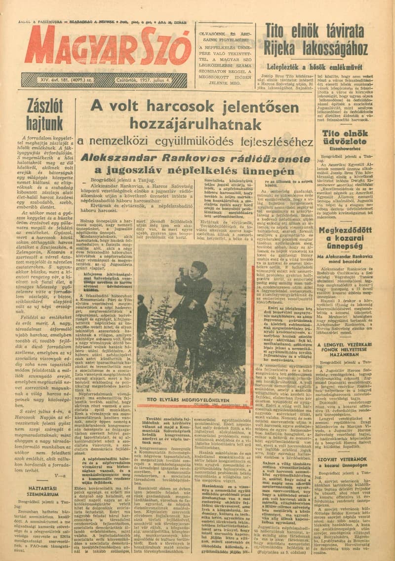 Magyar Szó, 14. évf. 1957. július 4. 181. sz. 1–14. oldal