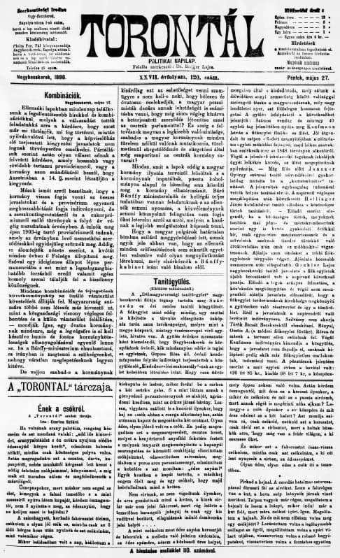 Torontál, 27. évf. 1898. május 27. 120. sz.