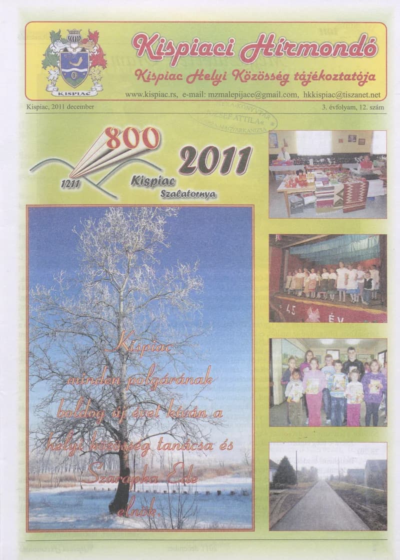 Kispiaci Hírmondó, 3. évf. 2011. december. 12. sz.