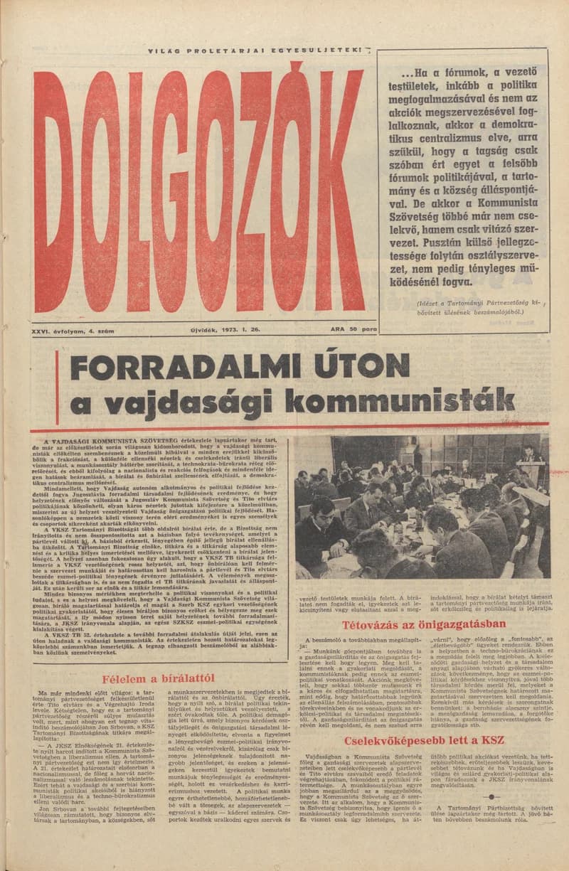 Dolgozók, 27. évf. 1973. január 26. 4. sz.