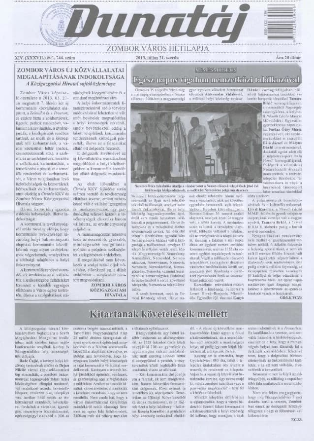 Dunatáj, 15. évf. 2013. július 31. 744. sz.