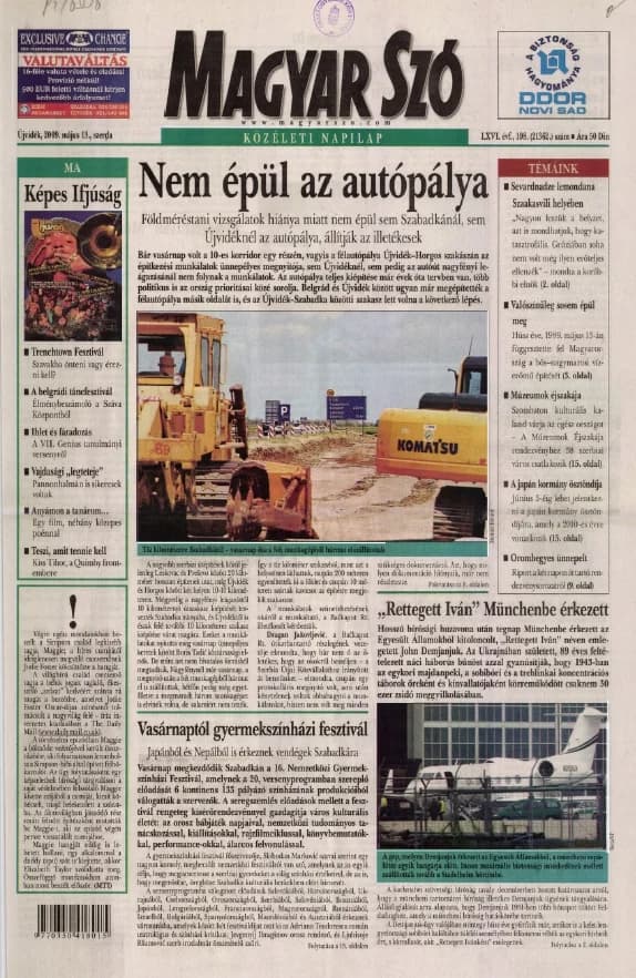 Magyar Szó, 66. évf. 2009. május 13. 108. sz. 1–20. oldal