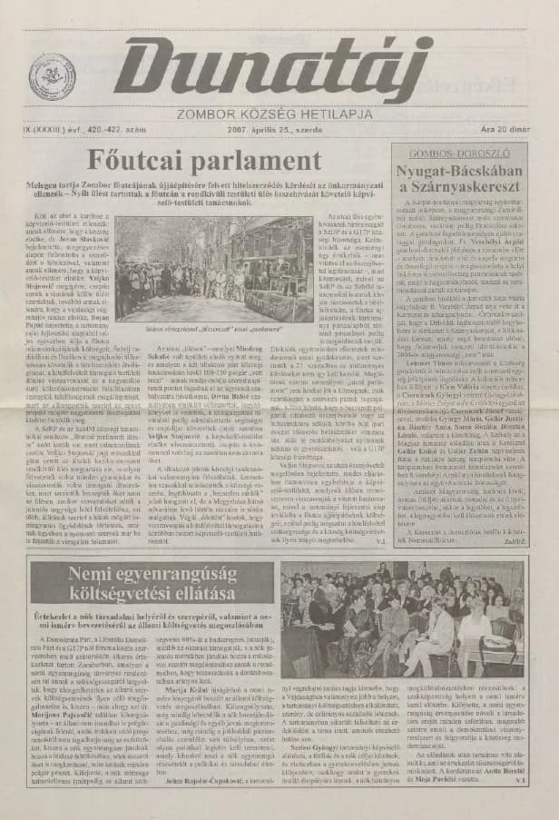 Dunatáj, 9. évf. 2007. április 25. 420–422. sz.
