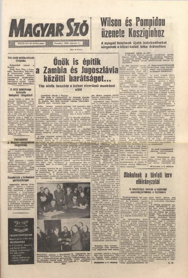 Magyar Szó, 27. évf. 1970. február 7. 36. sz. 1–16. oldal