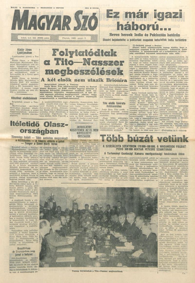 Magyar Szó, 22. évf. 1965. szeptember 3. 242. sz.