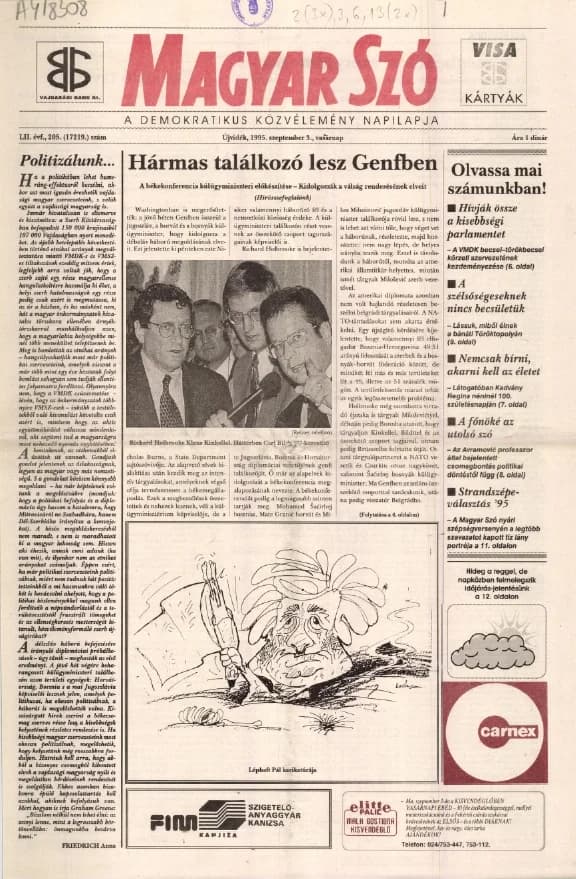 Magyar Szó, 52. évf. 1995. szeptember 3. 205. sz. 1–24. oldal