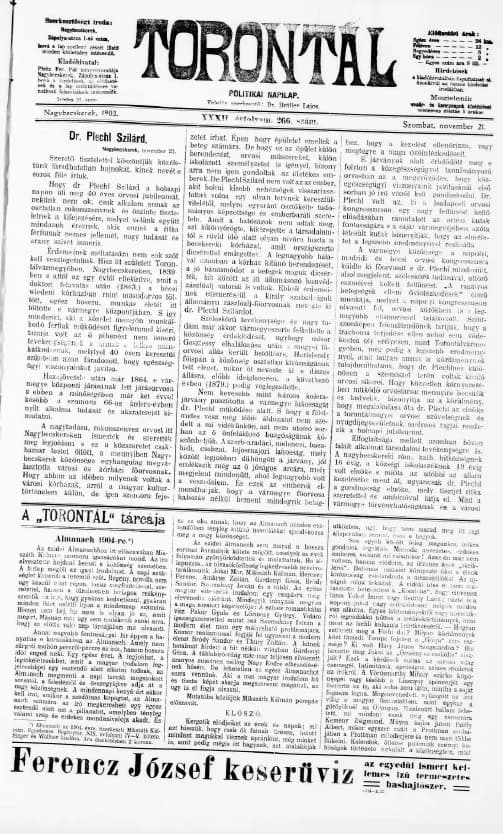 Torontál, 32. évf. 1903. november 21. 266. sz.
