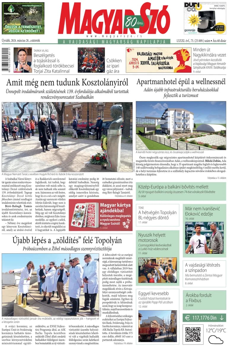 Magyar Szó, 81. évf. 2024. március 28. 73. sz. 1–20. oldal