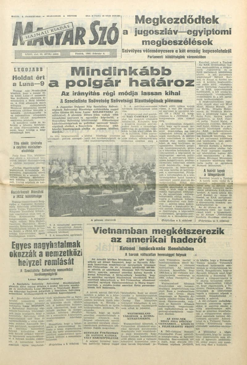 Magyar Szó, 23. évf. 1966. február 4. 33. sz.