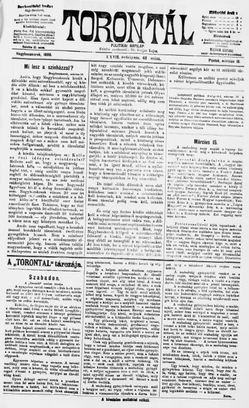 Torontál, 27. évf. 1898. március 18. 63. sz.