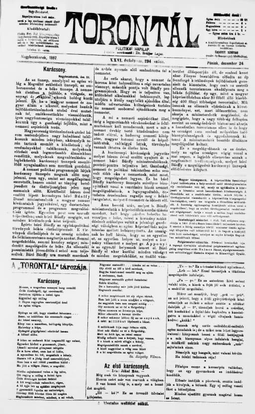 Torontál, 26. évf. 1897. december 24. 294. sz.