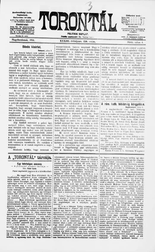 Torontál, 33. évf. 1904. július 4. 150. sz.