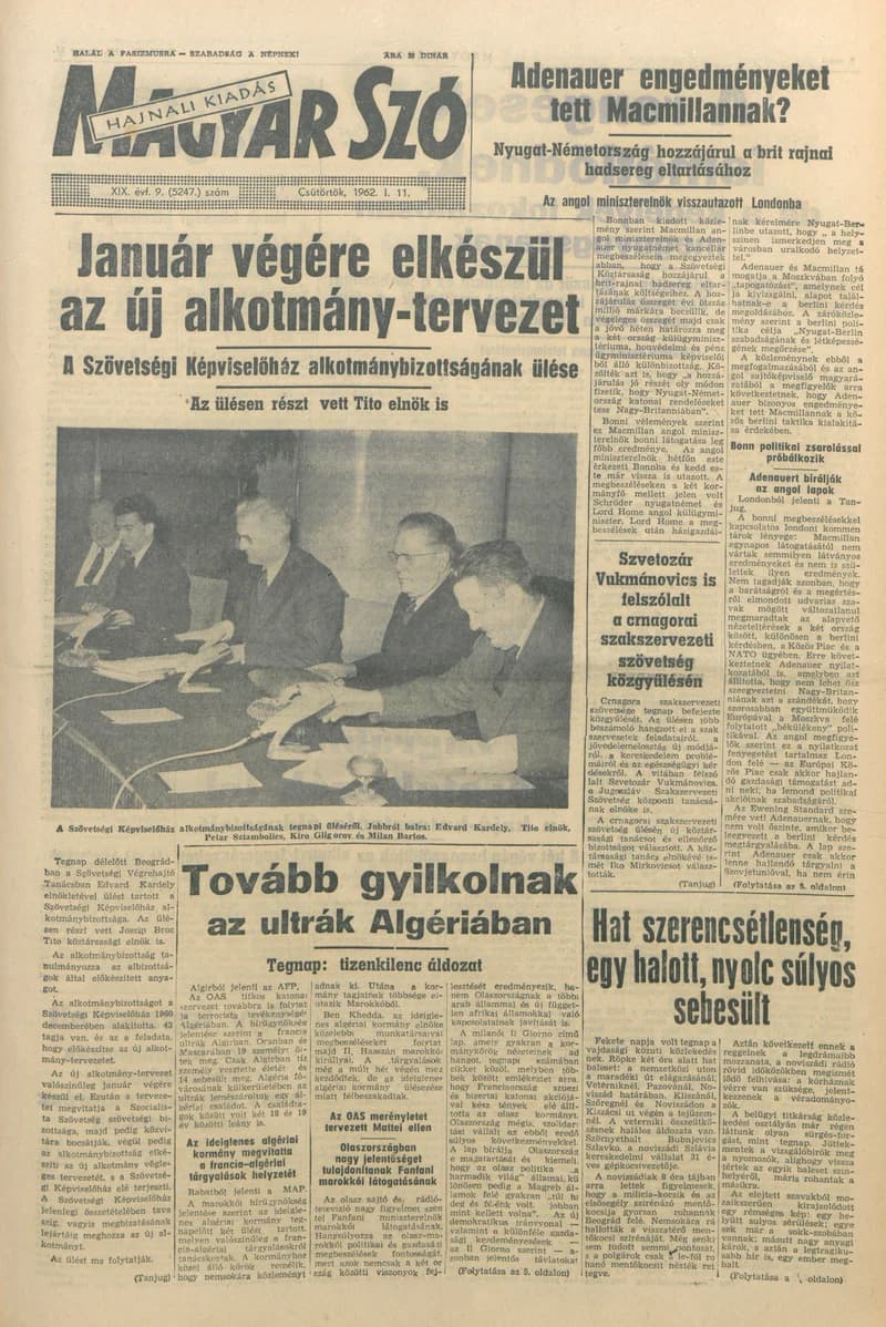 Magyar Szó, 19. évf. 1962. január 11. 9. sz.