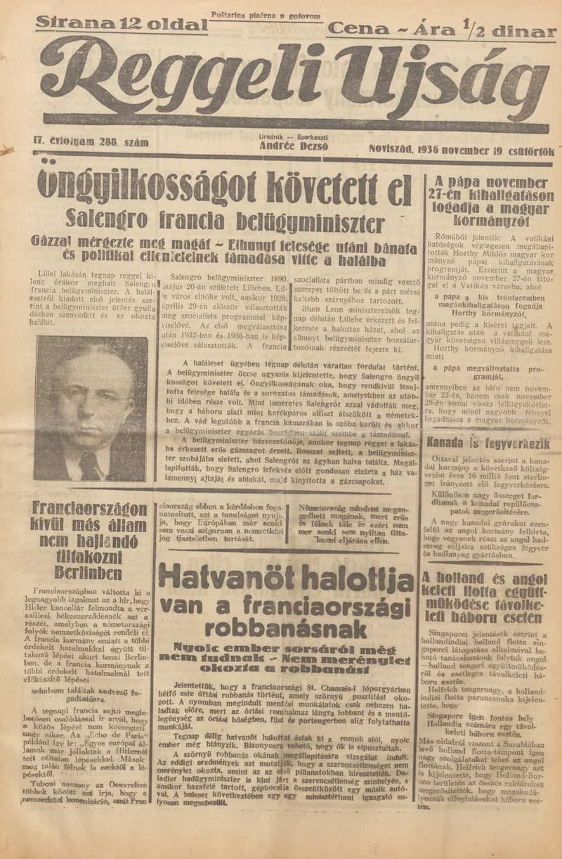 Reggeli Újság, 17. évf. 1936. november 19. 288. sz.