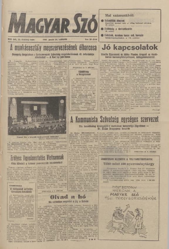Magyar Szó, 42. évf. 1985. január 24. 22. sz. 1–20. oldal
