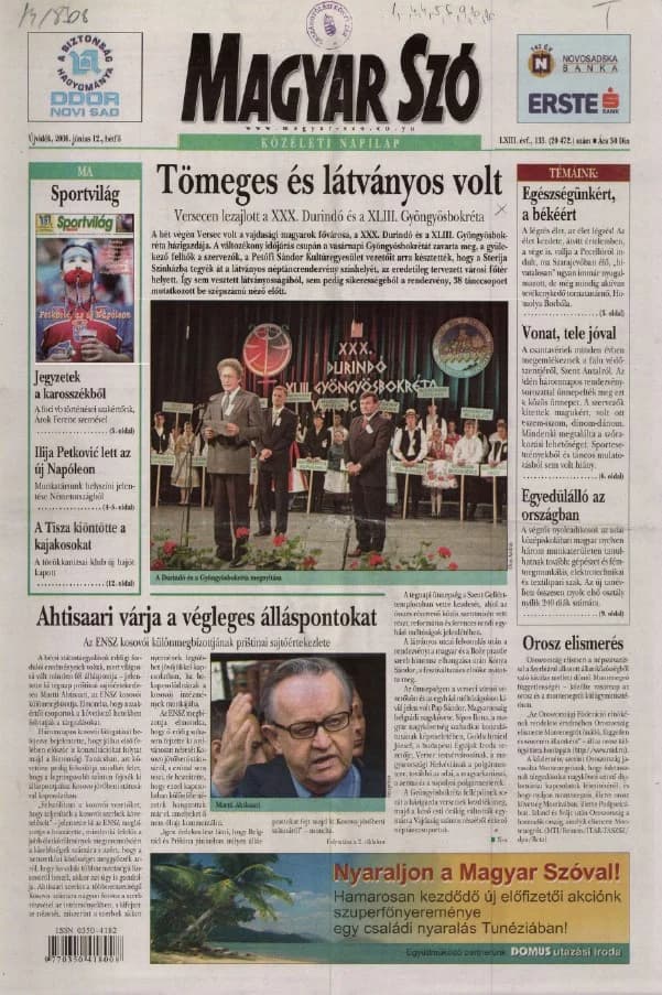 Magyar Szó, 63. évf. 2006. június 12. 133. sz. 1–12. oldal