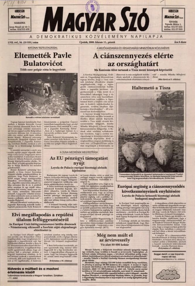 Magyar Szó, 57. évf. 2000. február 11. 34. sz. 1–16. oldal