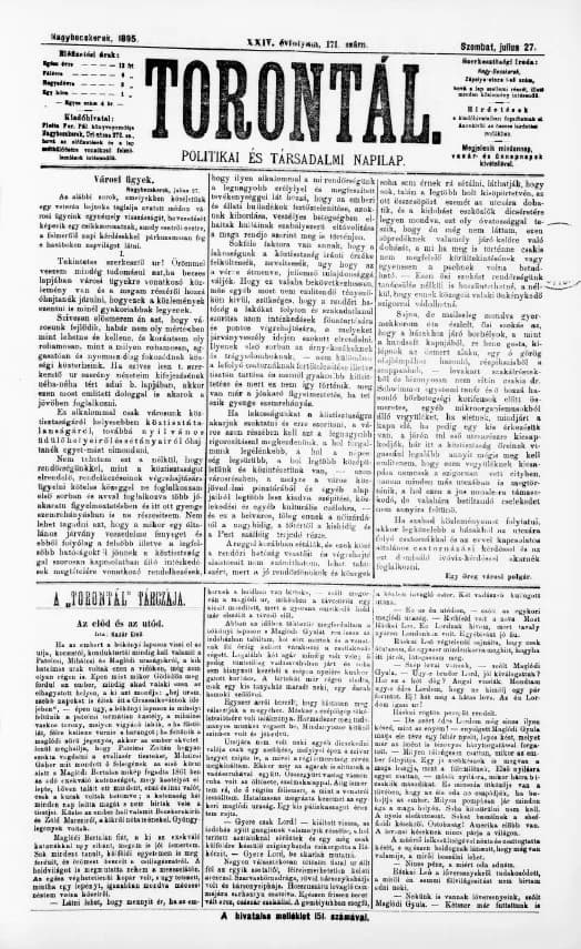 Torontál, 24. évf. 1895. július 27. 171. sz.